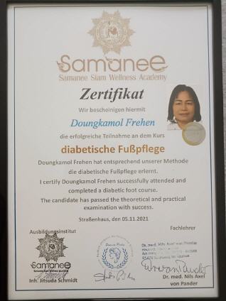 Zertifikat Med. Fußpflege Oberndorf